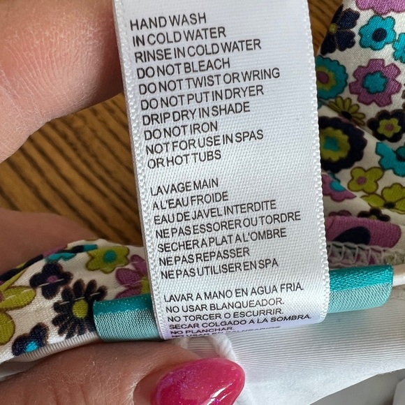 Coco Rave Floral Print Halter Bathing Suit Top M 34 C - Picture 8 of 8